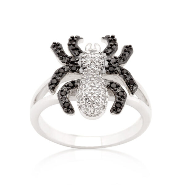 Round ring in pave with Silver tone finish over Lead Free Alloy (brass).