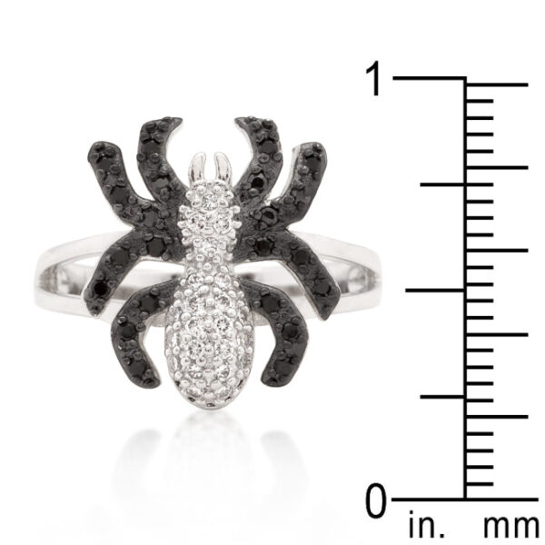 Spider fashion ring with 3 ct total stone weight and Silver tone finish over Lead Free Alloy (brass).