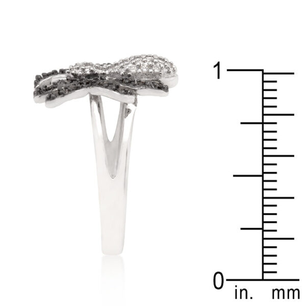 Pave-set ring with Silver tone finish over Lead Free Alloy (brass).