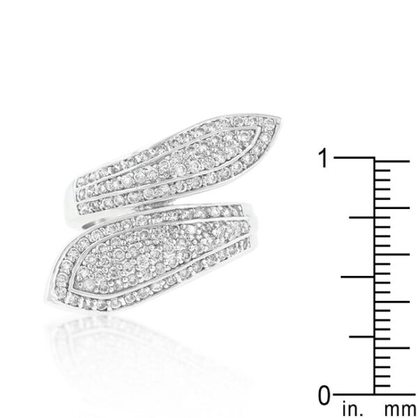 Clear cubic zirconia ring measuring 3.6 Mm wide.