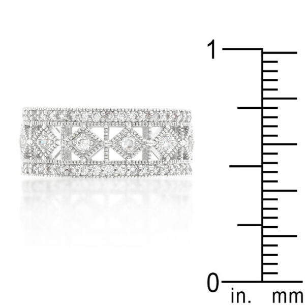 Orange cubic zirconia band with a 2.1 (mm) width and round stones in a pave setting.