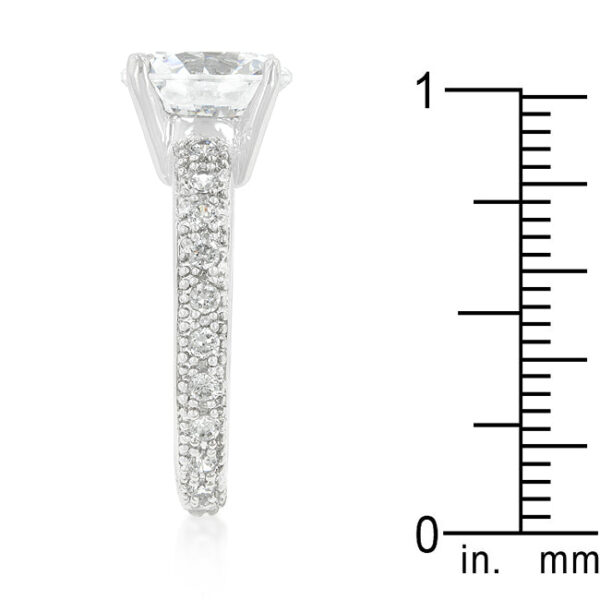 The ring in rhodium plated over lead free alloy (brass), with a 3 (mm) band.