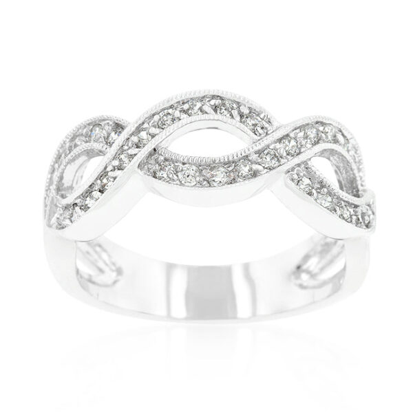 Round band in a pave setting, measuring 4.4 Mm wide.