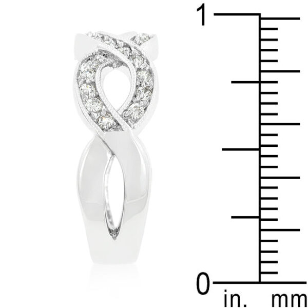 Infinity band with pave-set round cubic zirconia and 0.25 ct total stone weight.