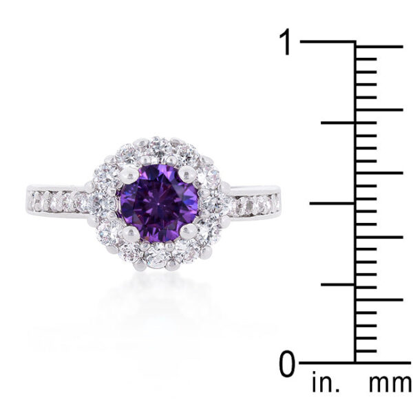 Clear cubic zirconia halo ring with 2.1 ct total stone weight