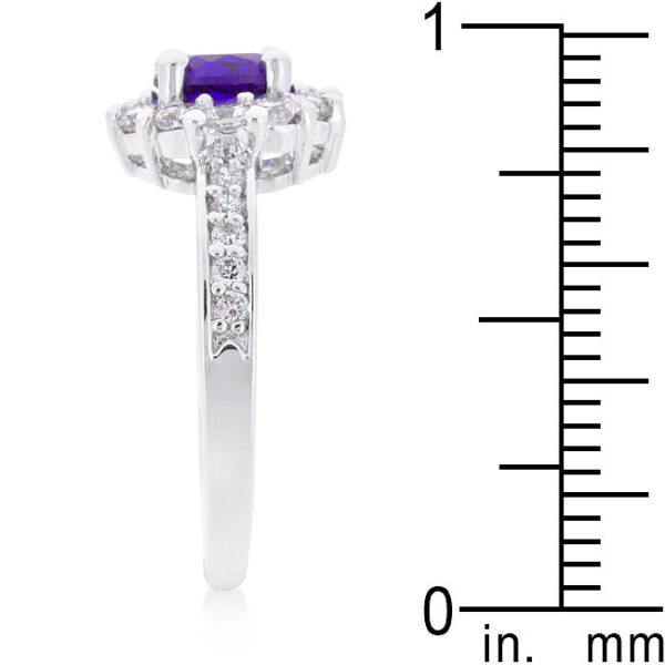 The ring with 6 Mm cubic zirconia accents and rhodium plated over lead free alloy (brass).