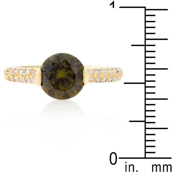 Green round Cubic Zirconia bar setting ring with 2 Mm width and Silver tone finish over Lead Free Alloy (brass).