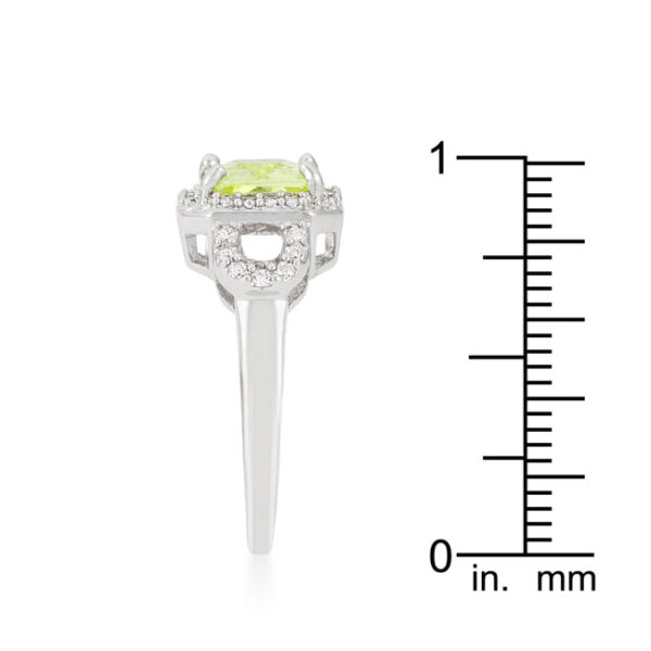 Blue cubic zirconia halo engagement ring with 3.41 ct total stone weight and a 9 Mm X 7 Mm stone size.
