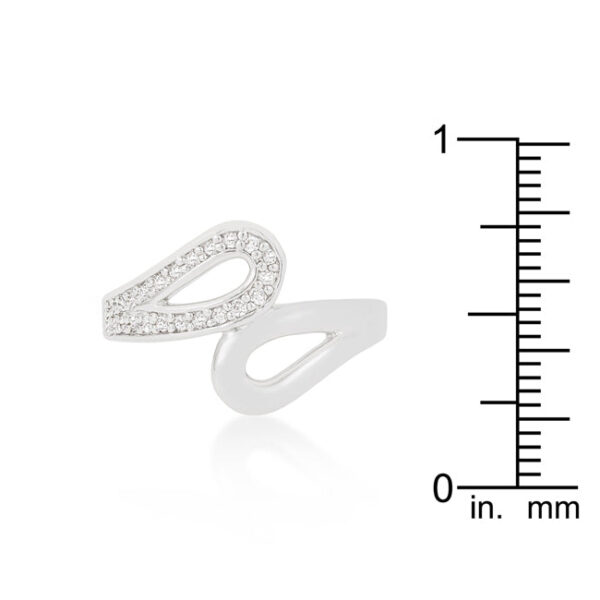 Round cubic zirconia prong-set contemporary split shank ring with 0.24 ct total stone weight
