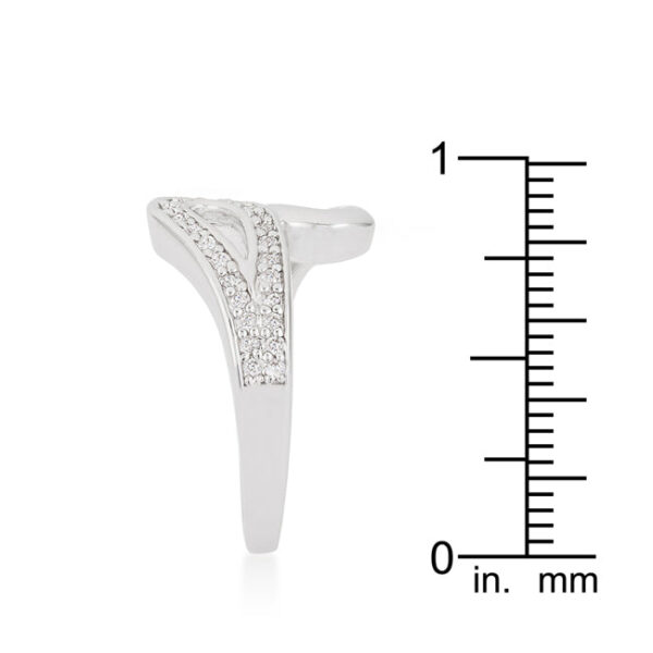 Contemporary split shank ring with 1.6 Mm round cubic zirconia in prong settings and a 2.3 Mm width