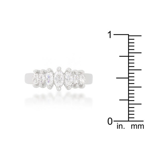 The band in rhodium plated over lead free alloy (brass) with cubic zirconia.