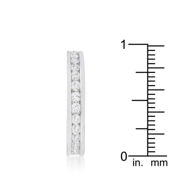 3.6 Mm eternity band with 1.45 ct total stone weight of round cubic zirconia.