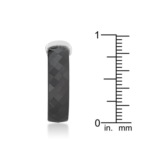Black ceramic cocktail-style ring with round cubic zirconia in prong settings and 0.15 ct total stone weight.