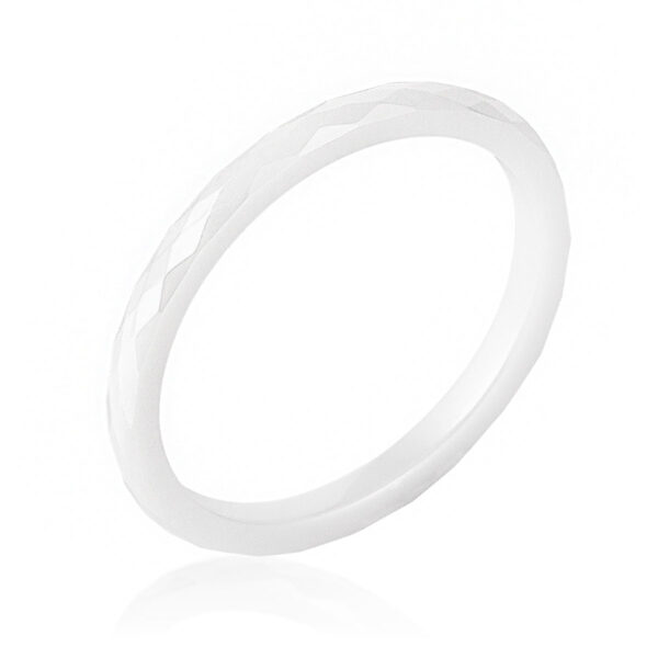 White ceramic ring in a band design.