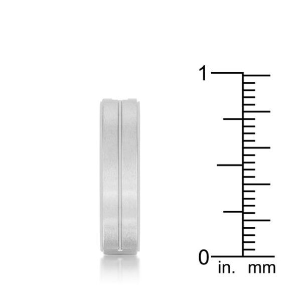 Cubic zirconia cocktail-style cross band ring in rhodium plated over 34l stainless steel.