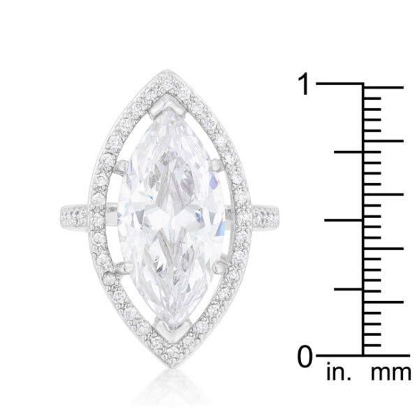 The ring with prong-set round cubic zirconia and 9 ct total stone weight.