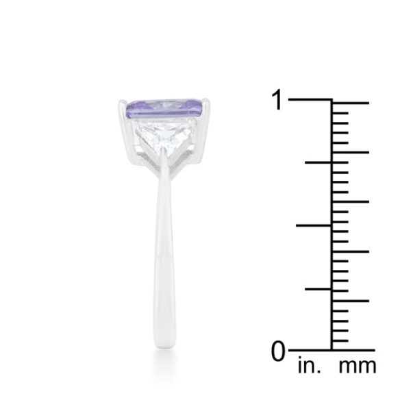 Trillion-cut cubic zirconia bridal ring with a prong setting.