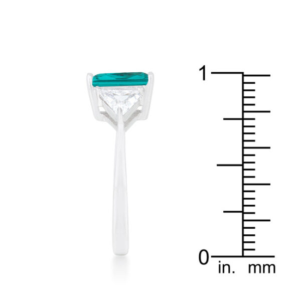 Bridal, classic aqua cubic zirconia engagement ring with 4.5 ct total stone weight