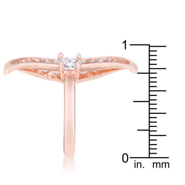 2.5mm luna ring in rose gold tone over lead free alloy (brass) with round cubic zirconia.