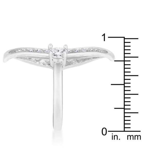 White Luna delicate ring in rhodium plated over lead free alloy (brass) with 0.75 ct total stone weight of cubic zirconia.