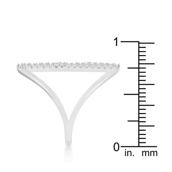 Jena parallel ring in rhodium plated over lead free alloy (brass) with round cubic zirconia
