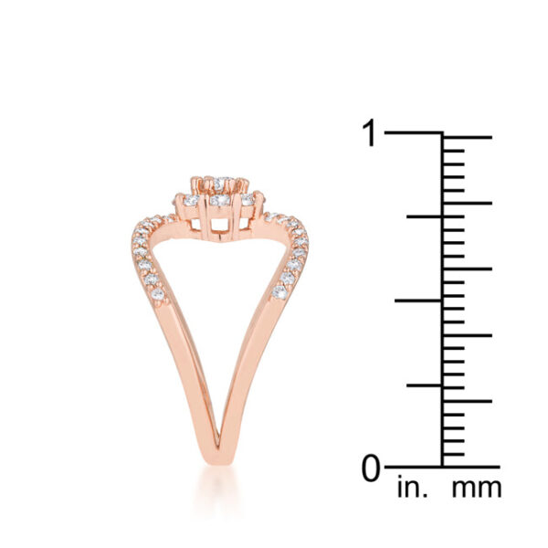 Floral wrap ring with a rose gold tone over lead free alloy (brass) finish.
