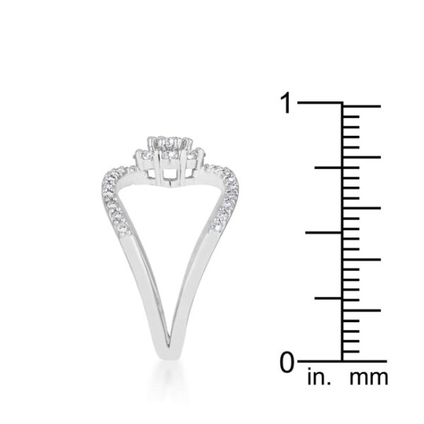 Floral wrap ring in rhodium plated over lead free alloy (brass) with 0.4 ct total stone weight.