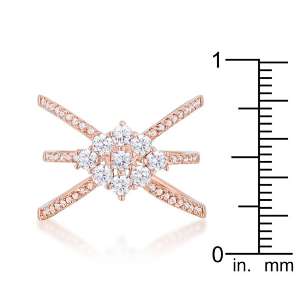 Contemporary 2.5mm-wide triple-wrap ring in rose gold tone over lead free alloy (brass).