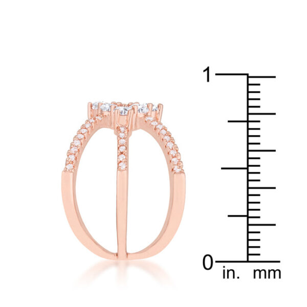 Triple-wrap ring with 0.8 ct total stone weight of round Aurora Borealis cubic zirconia in prongs.