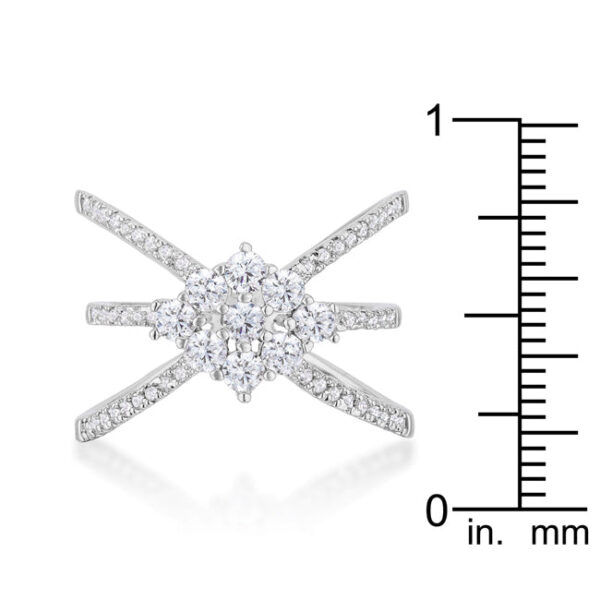 Rhodium plated over lead free alloy (brass) triple wrap ring measuring 2.5mm wide