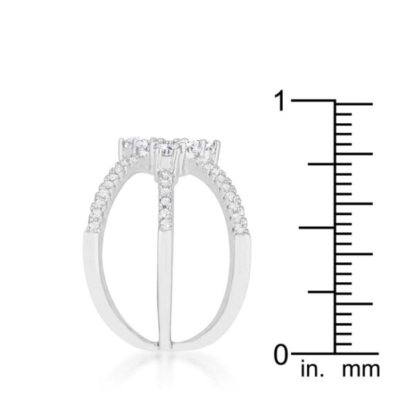 Mindy contemporary triple wrap ring with round cubic zirconia held in prongs
