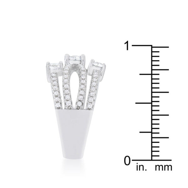 Contemporary cubic zirconia statement ring with 1.8 ct total weight.