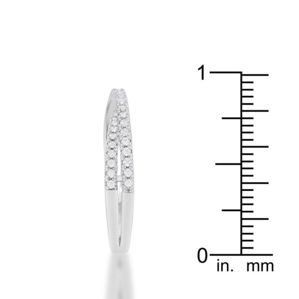Intertwined contemporary ring with round cubic zirconia in pave settings and 0.4 ct total carat weight