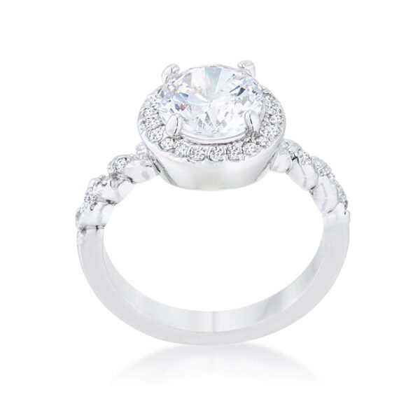 Classic ring with clear, round 1 Mm cubic zirconia in prongs and a 3mm width.