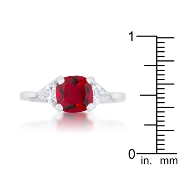 2.2mm ring rhodium plated over lead free alloy (brass) with garnet-colored cubic zirconia