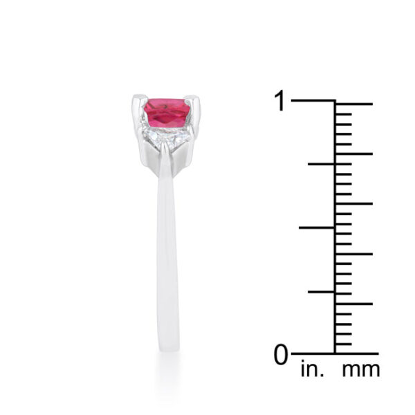 All-clear cubic zirconia in cushion and trillion cuts on a 2.2mm rhodium plated over lead free alloy (brass) ring.