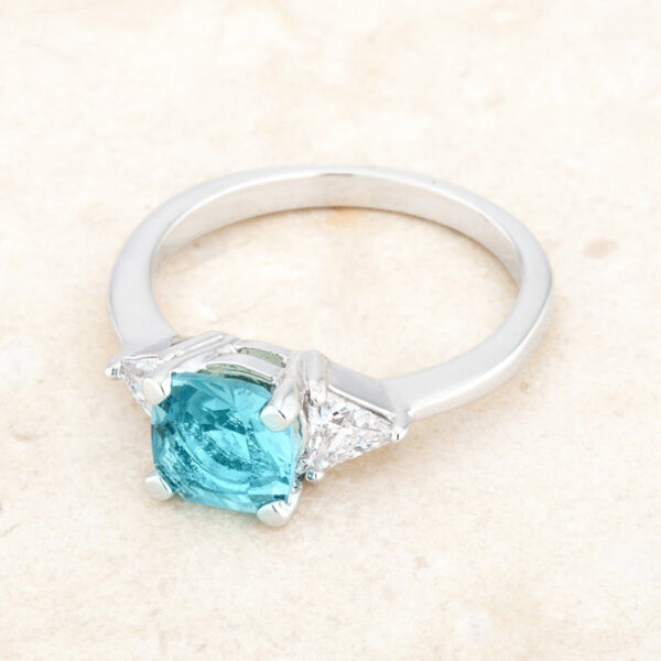 Classic wedding ring with topaz-colored cubic zirconia in a prong setting