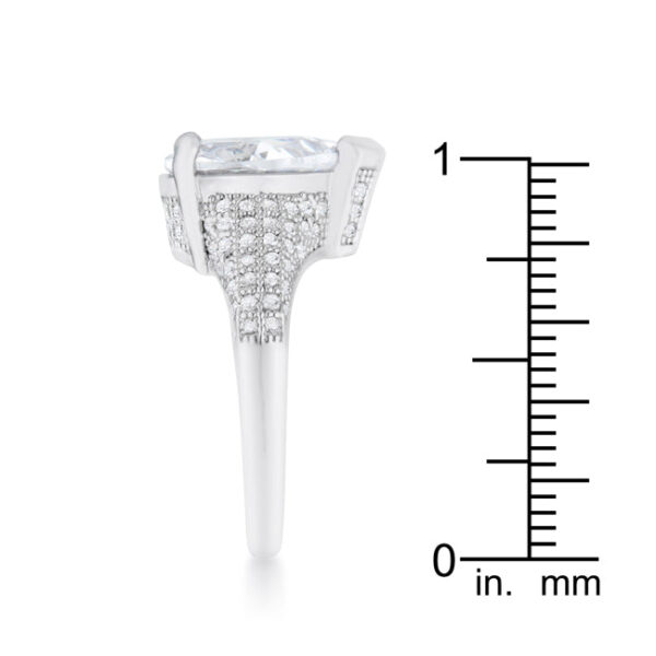 Classic pear cocktail ring with 5.8 ct total carat weight of cubic zirconia.