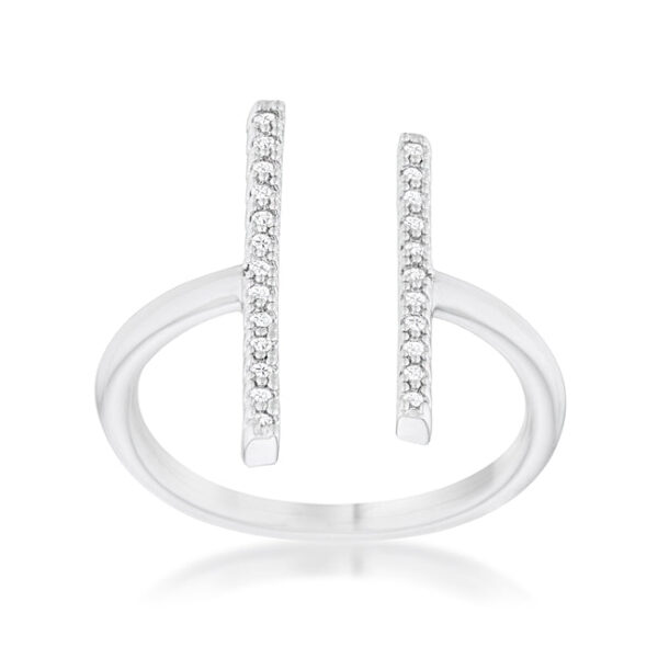 Round All Clear cubic zirconia pave ring with 12 ct total carat weight.