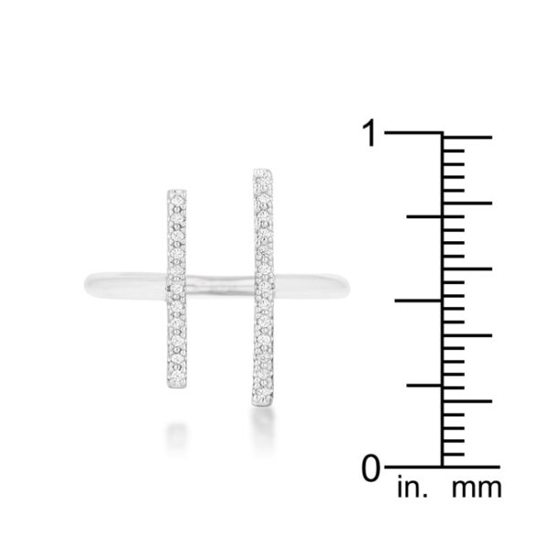 2 Mm parallel ring with round All Clear cubic zirconia in a pave setting.