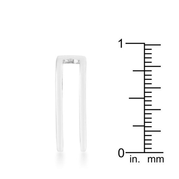 Parallel pave ring in rhodium plated over lead free alloy (brass) with 0.2 ct total carat weight of cubic zirconia.