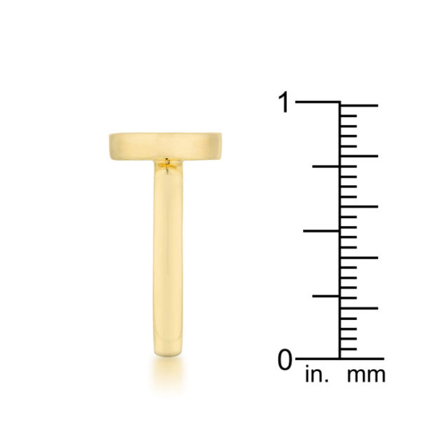 Classic circle ring in gold tone over lead free alloy (brass) with 0.2 ct total carat weight of cubic zirconia.