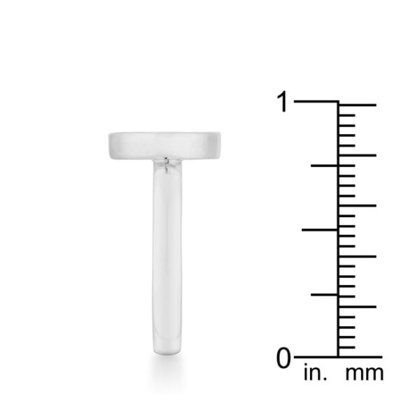 Circle ring, 3mm wide, with round 1 Mm cubic zirconia in a pave setting.
