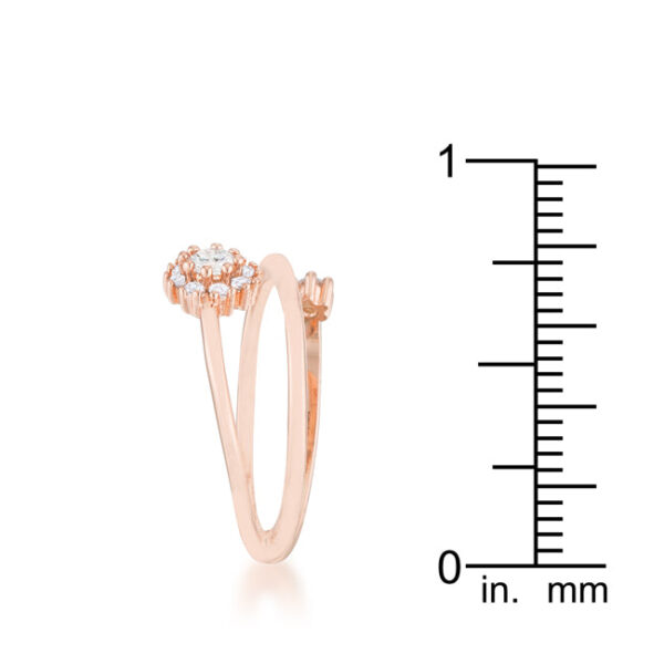 Abstract wrap ring with round cubic zirconia and 0.25 ct total carat weight.