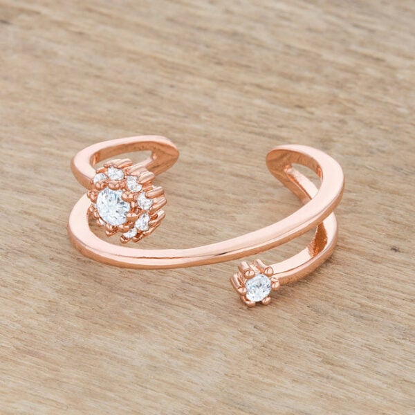 Classic abstract wrap ring in rose gold tone over lead free alloy (brass).