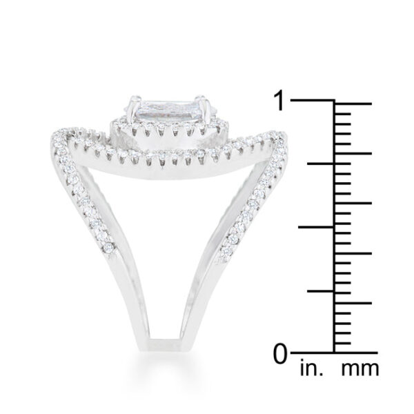 Contemporary cocktail ring with round cubic zirconia held close together in a pave setting and 2.4 ct total carat weight.