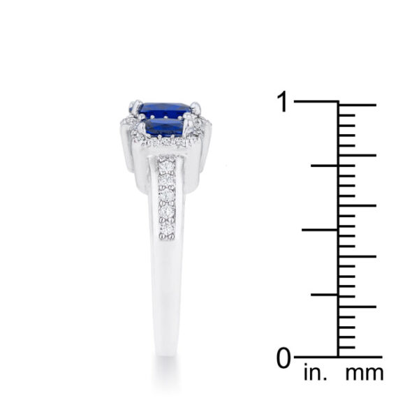 Classic trio ring rhodium plated over lead free alloy (brass) with 2.3 ct total carat weight.