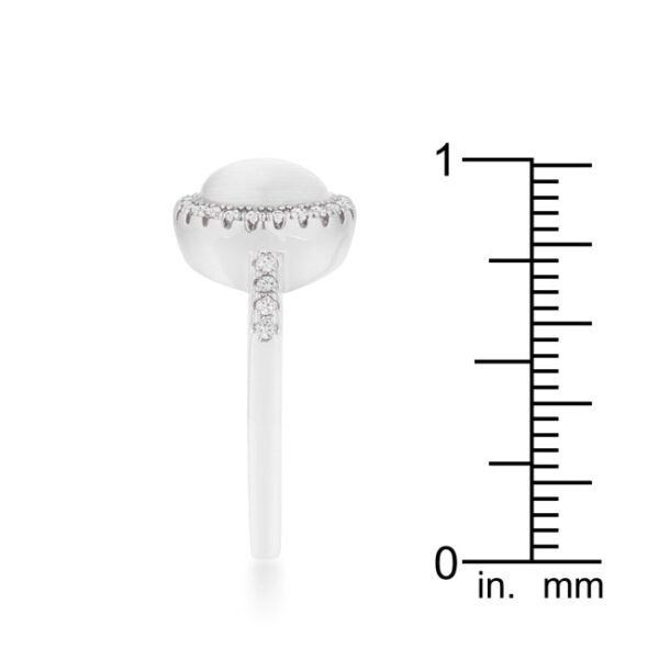 Classic ring with round, all-clear cubic zirconia and 0.3 ct total carat weight in a pave setting.