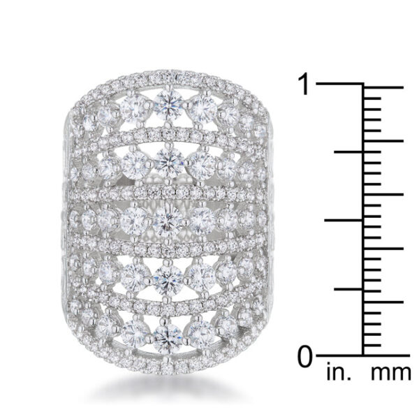 8mm round cubic zirconia pave cocktail ring with 2.5 ct total carat weight