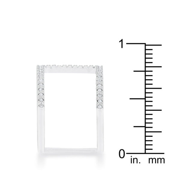 Open contemporary design with a 5 (mm) width and round cubic zirconia in pave.